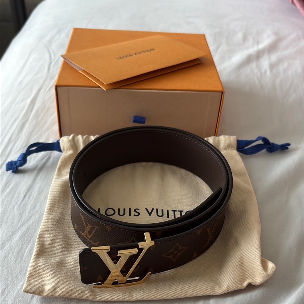 Louis Vuitton Brown and Gold Monogram Belt - Picture 2 of 9